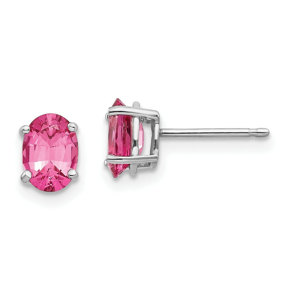 14K White Gold Pink Spinel Earrings 1.74-Carat tw