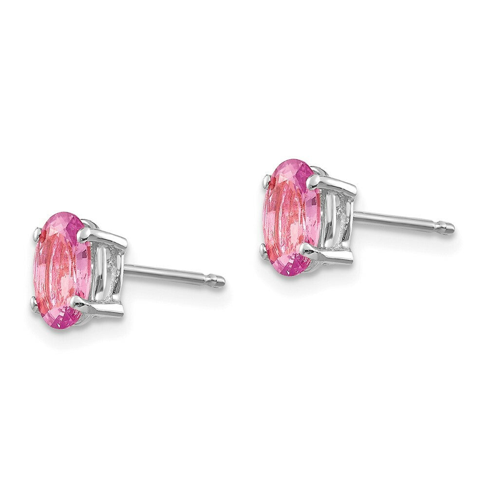 14K White Gold Pink Sapphire Earrings 2.22-Carat tw