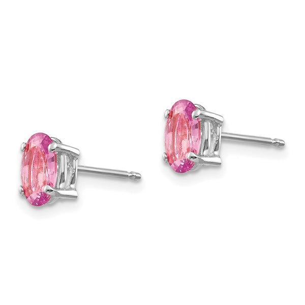 14K White Gold Pink Sapphire Earrings 2.22-Carat tw