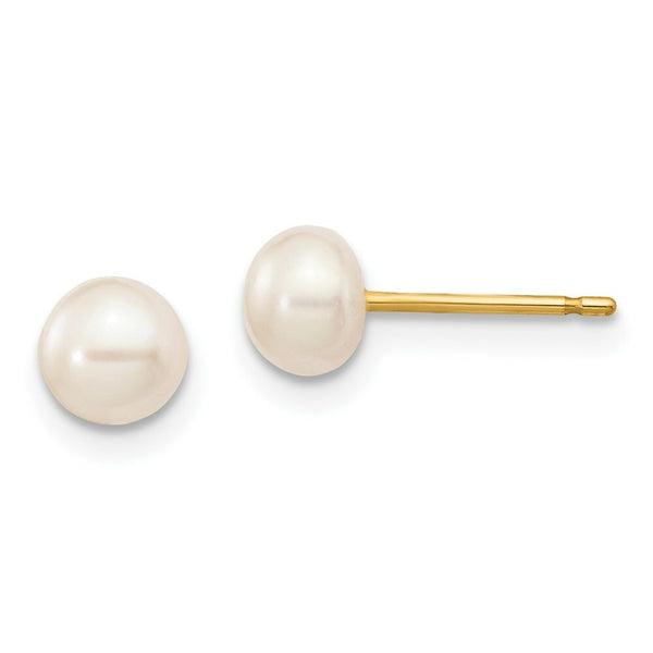 14K Yellow Gold Three Pair Box Set Freshwater Cultured Pearl Earrings