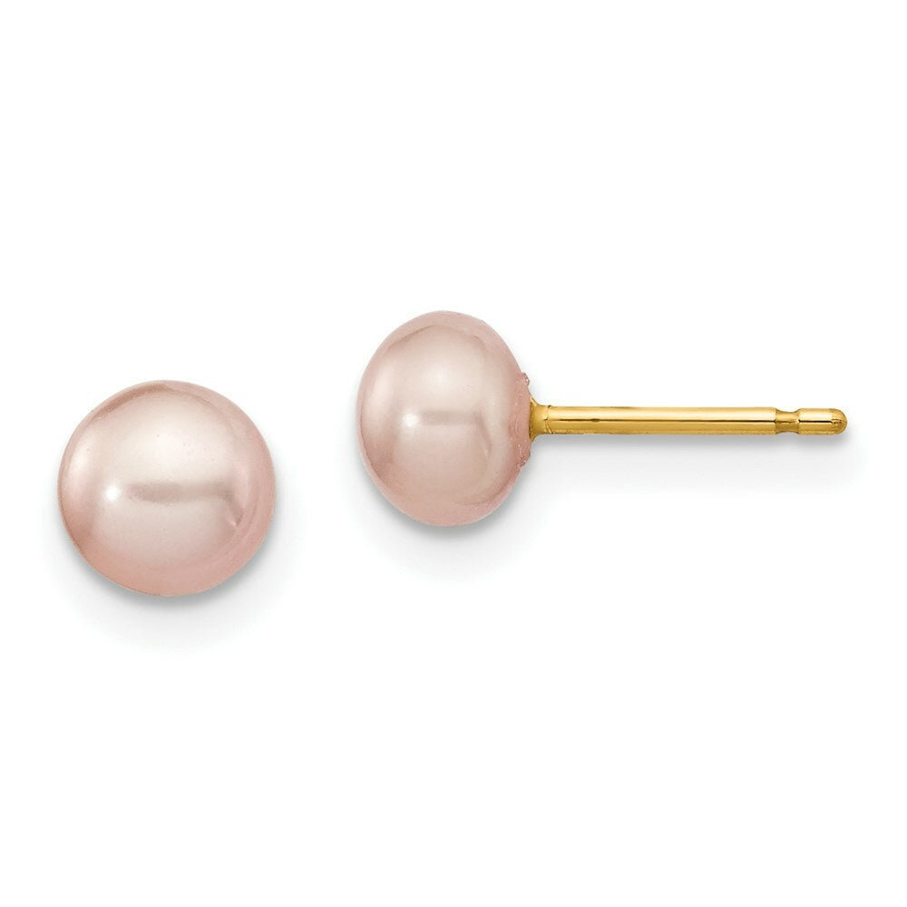 14K Yellow Gold Three Pair Box Set Freshwater Cultured Pearl Earrings