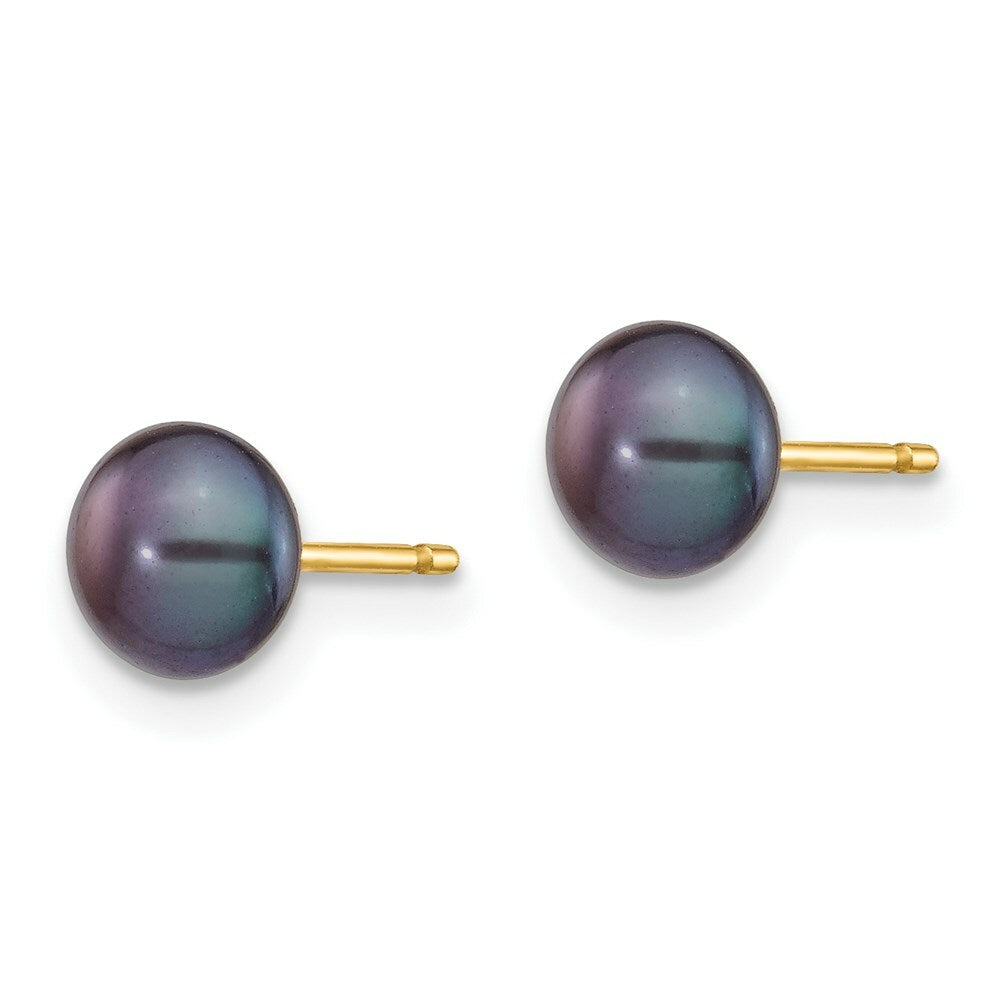 14K Yellow Gold Three Pair Box Set Freshwater Cultured Pearl Earrings