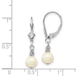 Load image into Gallery viewer, 14K White Gold 5-6mm Freshwater Cultured Pearl Leverback Earrings
