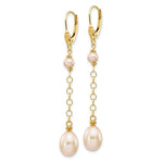 Load image into Gallery viewer, 14K Pink Color Freshwater Cultured Pearl Leverback Earrings
