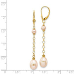 Load image into Gallery viewer, 14K Pink Color Freshwater Cultured Pearl Leverback Earrings
