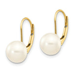 Load image into Gallery viewer, 14K 8-9mm Freshwater Cultured Button Pearl Leverback Earrings
