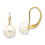Load image into Gallery viewer, 14K 8-9mm Freshwater Cultured Button Pearl Leverback Earrings
