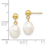 Load image into Gallery viewer, 14K 7-8mm White Freshwater Cultured Pearl Dangle Earrings
