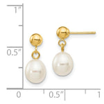Load image into Gallery viewer, 14K 6-7mm White Freshwater Cultured Pearl Dangle Earrings
