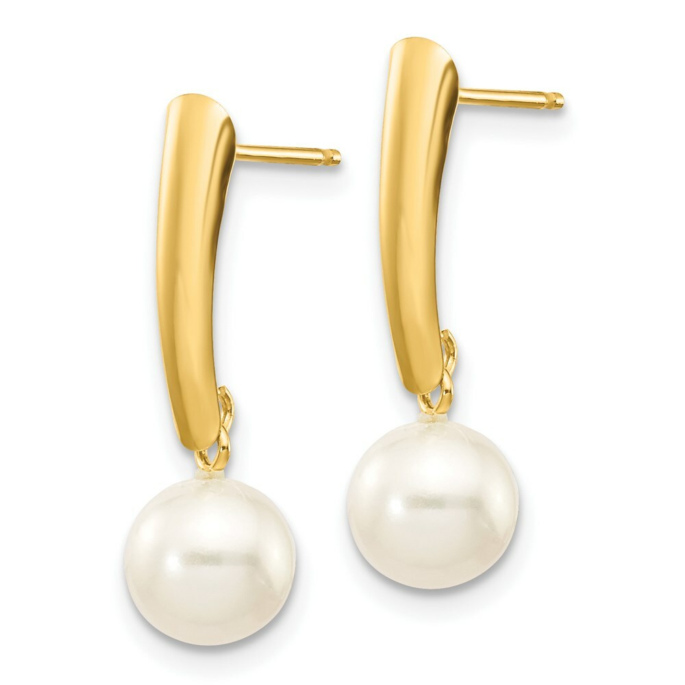 14K 6-7mm Round Freshwater Cultured Pearl Earrings