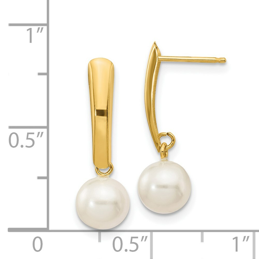 14K 6-7mm Round Freshwater Cultured Pearl Earrings