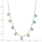 Load image into Gallery viewer, 14K Yellow Gold Blue Topaz Necklace  length: 16 inches
