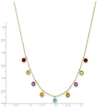 Load image into Gallery viewer, 14K Yellow Gold Multi-color Gemstone Necklace w/ 2in ext.  length: 16 inches
