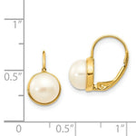 Load image into Gallery viewer, 14K 6-7mm White Freshwater Cultured Button Pearl Leverback Earrings
