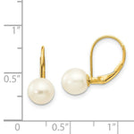 Load image into Gallery viewer, 14K 7-8mm Freshwater Cultured Pearl Leverback Earrings

