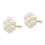 Load image into Gallery viewer, 14K Yellow Gold Small Egg White Freshwater Cultured Pearl Flower Earrings
