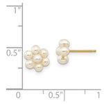 Load image into Gallery viewer, 14K Yellow Gold Small Egg White Freshwater Cultured Pearl Flower Earrings
