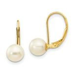 Load image into Gallery viewer, 14K 6-7mm Freshwater Cultured Pearl Leverback Earrings
