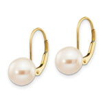 Load image into Gallery viewer, 14K Yellow Gold 8-9mm Freshwater Cultured Pearl Leverback Earrings
