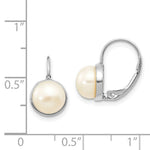 Load image into Gallery viewer, 14K White Gold 6-7mm Freshwater Cultured Button Pearl Leverback Earrings
