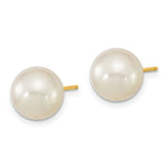 Load image into Gallery viewer, 14K Yellow Gold 9-10mm White Saltwater Cultured South Sea Pearl Post Earrings
