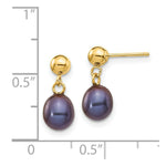 Load image into Gallery viewer, 14K 6-7mm Black Freshwater Cultured Pearl Dangle Earrings
