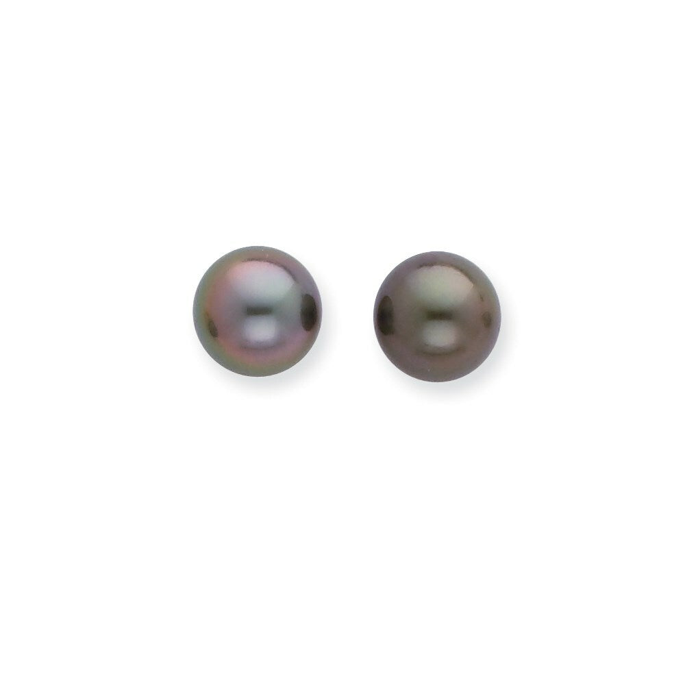 14k White Gold 8-9mm Saltwater Cultured Tahitian Pearl Earrings