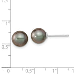 Load image into Gallery viewer, 14k White Gold 8-9mm Saltwater Cultured Tahitian Pearl Earrings

