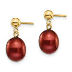 Load image into Gallery viewer, 14K 8-9mm Brown Freshwater Cultured Pearl Dangle Earrings
