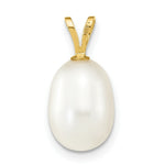 Load image into Gallery viewer, 14K Yellow Gold 8-9mm Freshwater Cultured Rice Pearl Pendant

