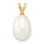 Load image into Gallery viewer, 14K Yellow Gold 8-9mm Freshwater Cultured Rice Pearl Pendant
