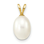 Load image into Gallery viewer, 14K Yellow Gold 7-8mm Rice Shape Freshwater Cultured Rice Pearl Pendant
