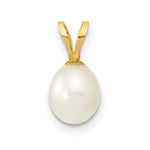 Load image into Gallery viewer, 14K Yellow Gold 6-7mm Rice Freshwater Cultured Rice Pearl Pendant

