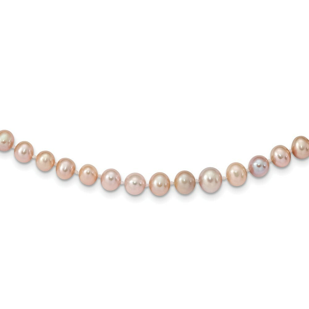14K Yellow Gold 4-8mm Graduated Purple Freshwater Cultured Pearl Necklace  length: 18 inches
