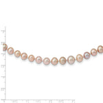 Load image into Gallery viewer, 14K Yellow Gold 4-8mm Graduated Purple Freshwater Cultured Pearl Necklace  length: 18 inches
