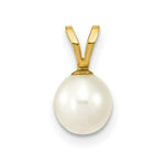 Load image into Gallery viewer, 14K Yellow Gold 6-7mm Round White Freshwater Cultured Pearl Pendant

