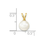 Load image into Gallery viewer, 14K Yellow Gold 7-8mm Round White Freshwater Cultured Pearl Pendant
