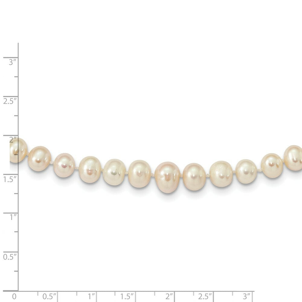 14K Yellow Gold 4-9mm Graduated White Freshwater Cultured Pearl Necklace  length: 18 inches