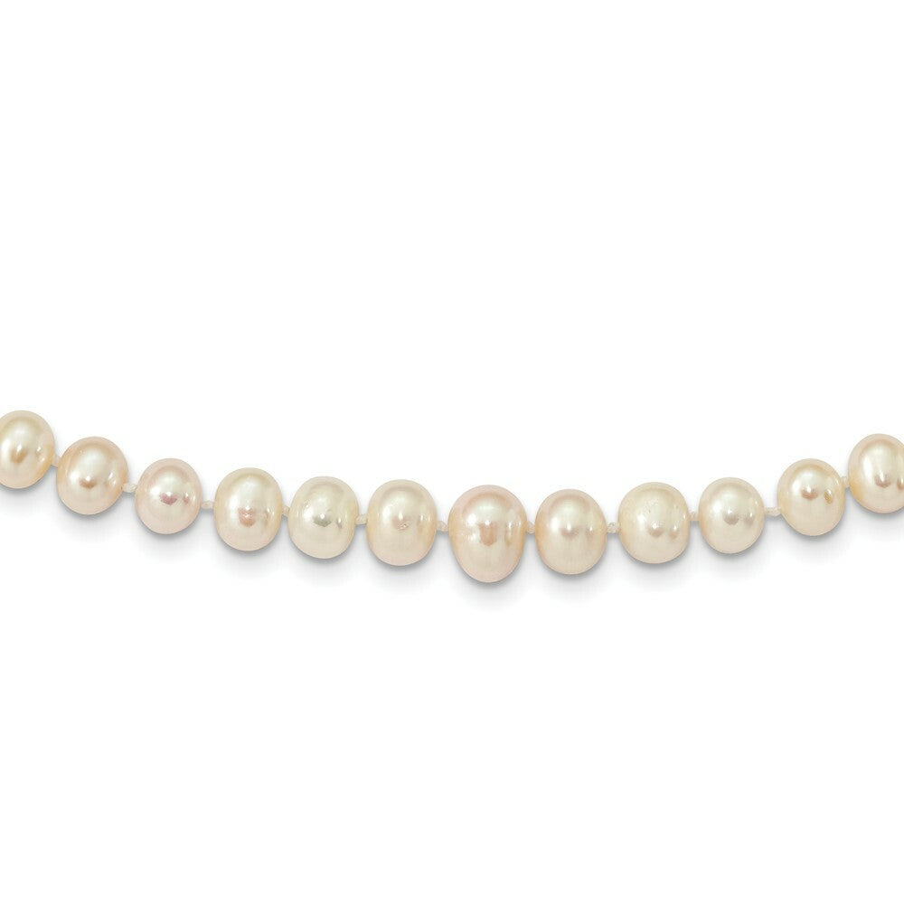 14K Yellow Gold 4-9mm Graduated White Freshwater Cultured Pearl Necklace  length: 18 inches