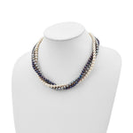 Load image into Gallery viewer, 14K Yellow Gold 6-7mm White, Black &amp; Grey Freshwater Cultured Pearl Necklace  length: 18 inches
