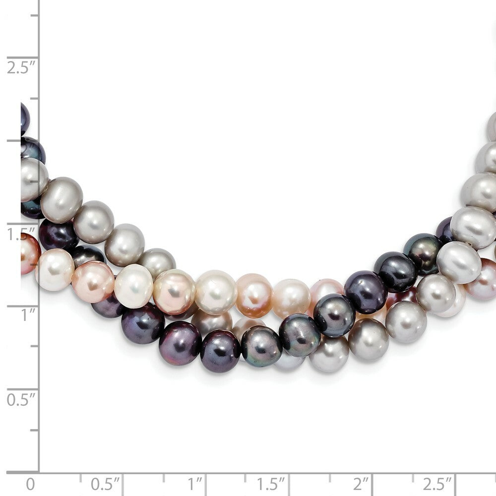 14K Yellow Gold 6-7mm Multicolor Freshwater Cultured Pearl Necklace  length: 18 inches
