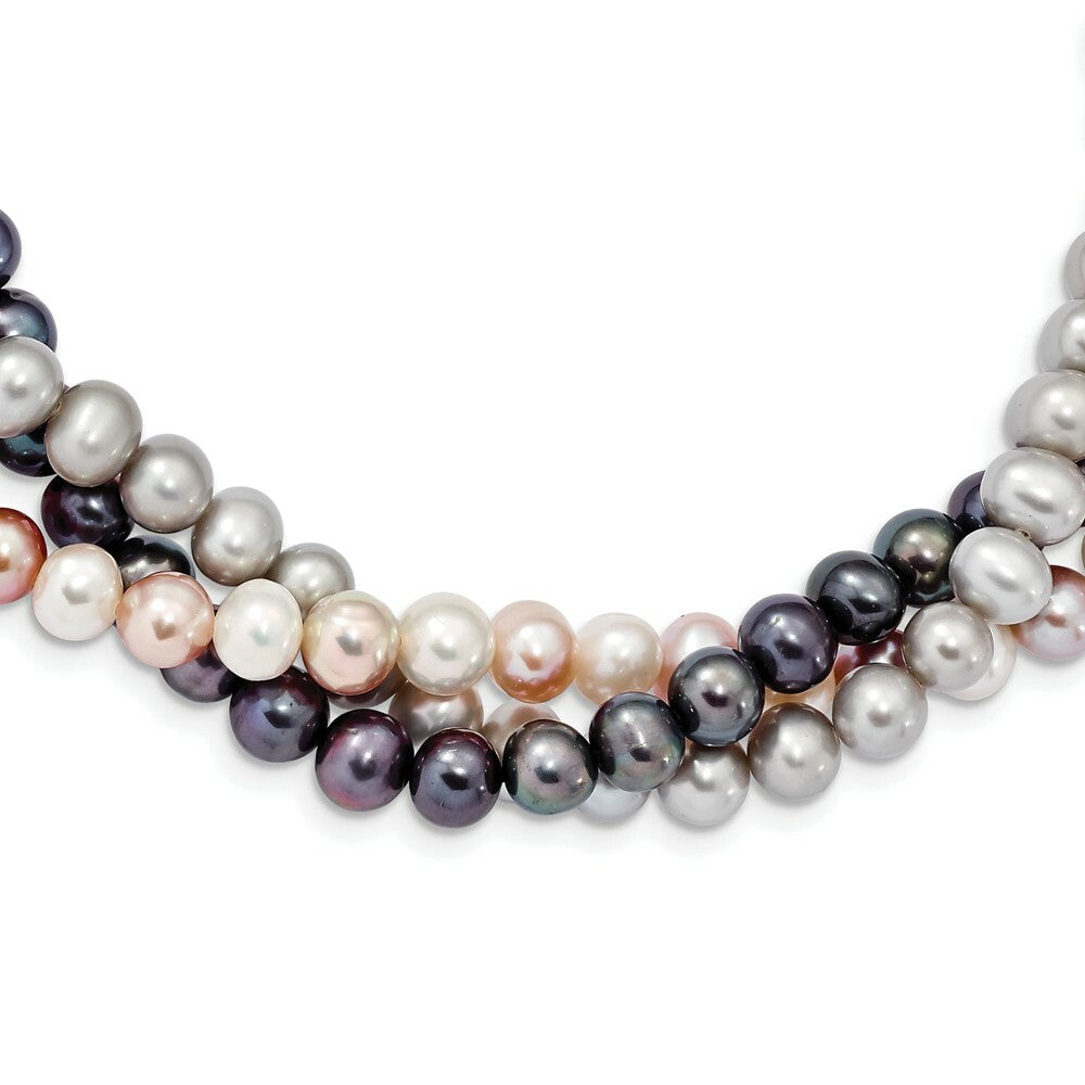 14K Yellow Gold 6-7mm Multicolor Freshwater Cultured Pearl Necklace  length: 18 inches