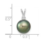 Load image into Gallery viewer, 14k White Gold 10-11mm Saltwater Cultured Tahitian Pearl &amp; Diamond Pendant
