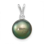 Load image into Gallery viewer, 14k White Gold 10-11mm Saltwater Cultured Tahitian Pearl &amp; Diamond Pendant
