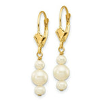 Load image into Gallery viewer, 14K 3-3.5mm &amp; 5-5.5mm Triple Freshwater Cultured Pearl Leverback Dangle Ear
