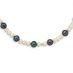 Load image into Gallery viewer, 14K White Gold Freshwater Cultured Peacock Pearl W/ Mirror Bead Necklace  length: 18 inches
