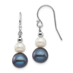 Load image into Gallery viewer, 14K White Gold Fresh Water Cultured Pearl W/ Mirror Bead Earrings
