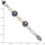 Load image into Gallery viewer, 7.5" Length Bracelet 14K White Gold FW Cultured Peacock Pearl W/ Mirror Bead Bracelet

