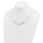 Load image into Gallery viewer, 14K Yellow Gold Fresh Water Cultured Pearl and Faceted Garnet Bead Necklace  length: 18 inches
