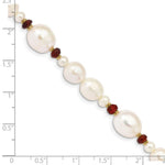 Load image into Gallery viewer, 7.25" Length Bracelet 14K Yellow Gold Fresh Water Cultured Pearl and Faceted Garnet Bead Bracelet
